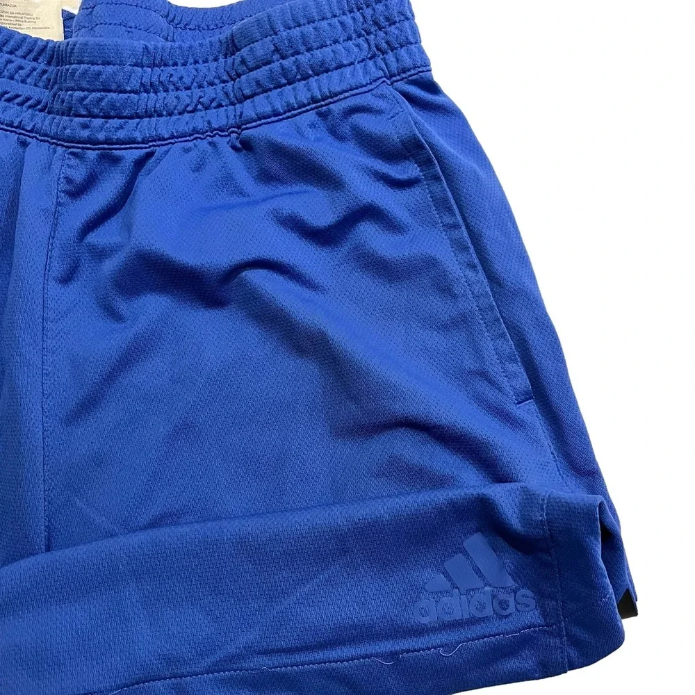 Adidas Men’s XL Gym Training Shorts Royal Blue Black Striped Workout Shorts